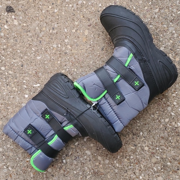 Wonder Nation Snow Boots Black Grey Big Kid Youth 5 Lined Skid Resistant - Picture 5 of 8